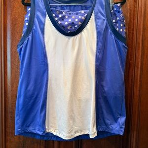 Name brand “JOFIT” Blue and White Women's  tennis Tank Top and skort set